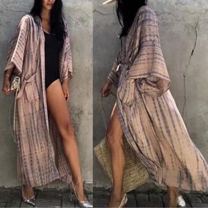 Muted Dusty Pink Tie Dye Style Pink Kimono Duster
